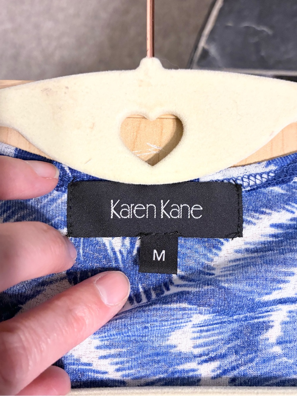 Y2K Karen Kane Floral Twist Front Short Sleeve Blouse Vintage Blue White Medium - Picture 5 of 7